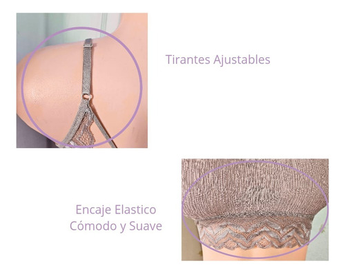 Par De Bralette Mujer Brasier Top Lencería Bralet Encaje