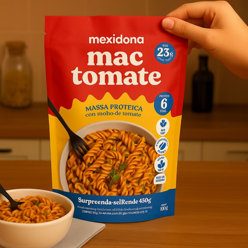 Mac Tomate Massa Proteica Com Molho De Tomate Mexidona 100g