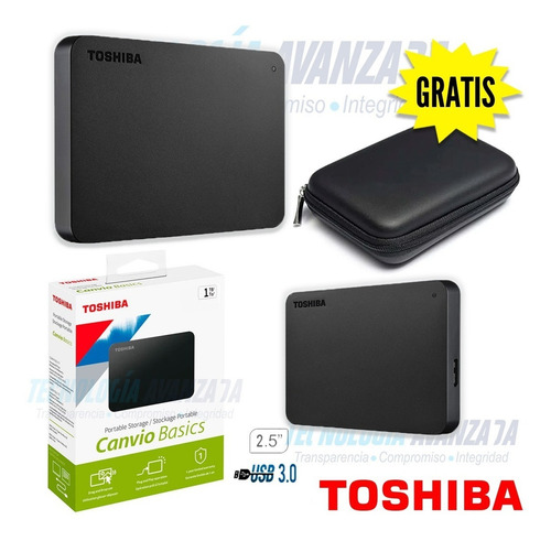 Disco Duro Externo Toshiba 2tb Gratis Protector Portátil*