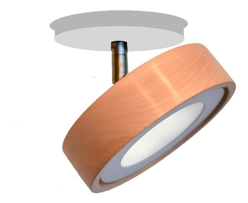 Aplique Pared Techo Led Movil Orientable Madera 6w Blanco