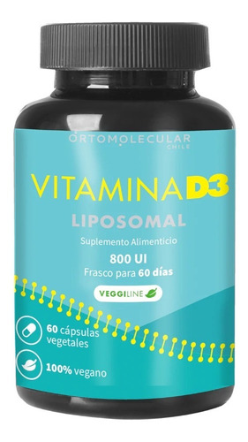 Ortomolecular - Vitamina D3 Liposomal 800 Ui60 Cápsulas