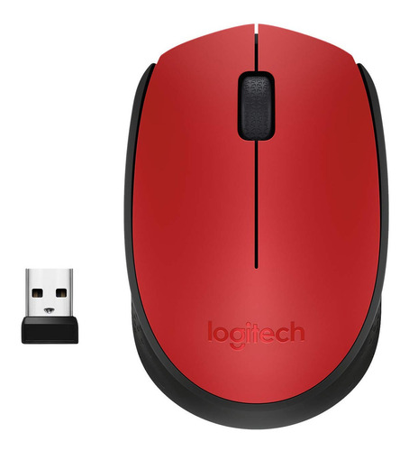 Mouse Logitech M170 Inalámbrico Rojo 1200 Dpi