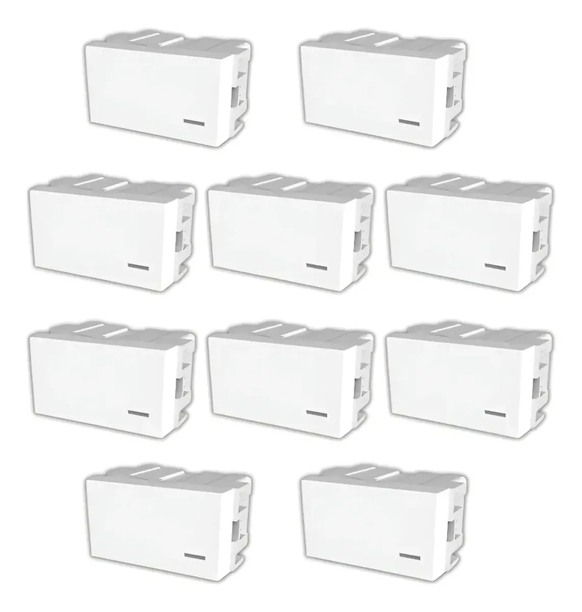 Pack X 10 Módulo Punto Tecla Interruptor Llave Jeluz Platinum 60051 10a 220v Blanco