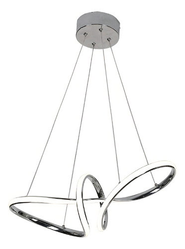 Lustre Pendente Moderno Prata Infinito 35w Led 3 Em 1