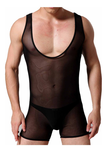 Bóxers Tipo Mono Transparente De Gasa Para Hombre, Ropa Inte