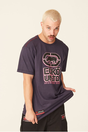 Camiseta Ecko Estampada Azul Marinho