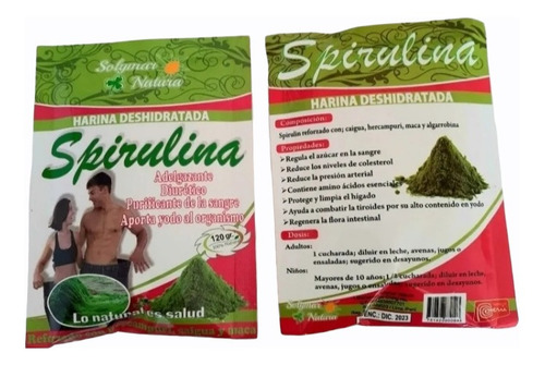 Spirulina Harina Deshidratada ( 12 Sobres De 120 Gm.c/u )