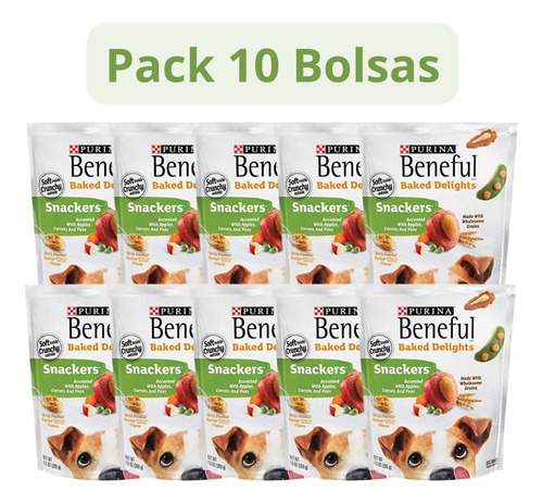 10 Bolsas De Premios Beneful Baked Delights Snackers 269 Gr