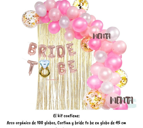 Kit Decoracion Bride To Be Despedida De Soltera Con Arco