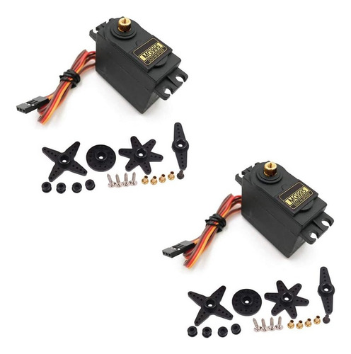 Kit 2 Servomotores Mg995 15kg 360° Servo Engranes Metalicos