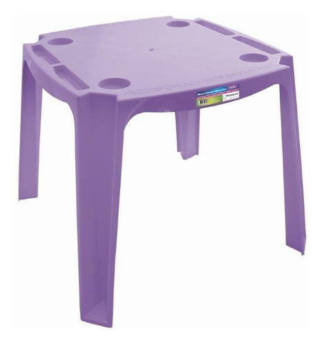 Mesa Mesinha Infantil 50x50x45 Educativa Plástico Colorida Cor Lilás