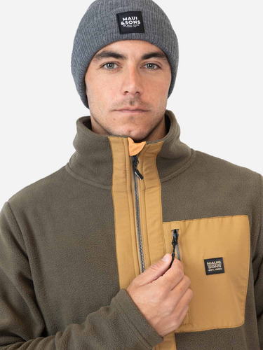 Poleron Micropolar Javy Verde Hombre Maui And Sons