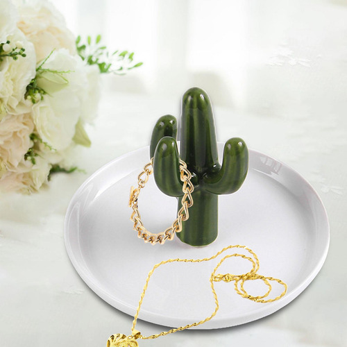 Soporte De Anillo De Cactus Delicado, Decoración De Verde