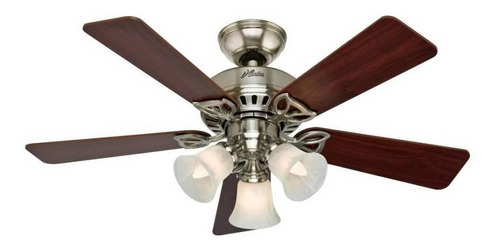 Ventilador de techo Hunter Beacon Hill brushed nickel con 5 aspas color  chrome, 106.68 cm de diámetro 120 V