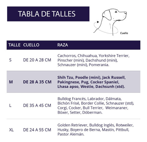 Collar Regulable Para Perro Talle M Lola Pets