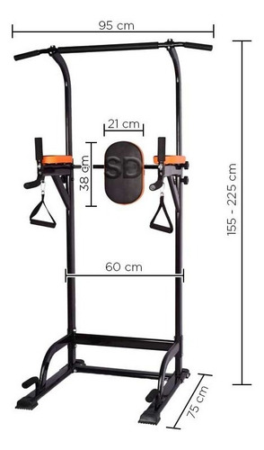 Estacion Dominadas Abdominales Station 20 En 1 Plus Straps