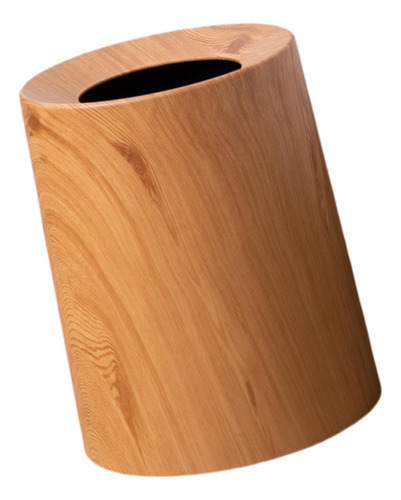Cubo De Basura De Grano De Madera, Cubo De Basura L. Marrón