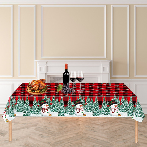 Mantel Grueso Desechable Con Forma De Muñeco De Nieve, Mesa