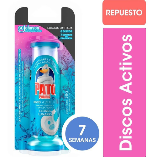 Pato Discos Adhesivos P/ Inodoro Flores Lun Repuesto X 3 Uni