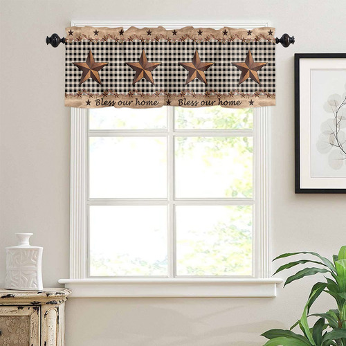 Cortina Ventana Cocina Estrella Oeste Bayas Cenefa 54x18