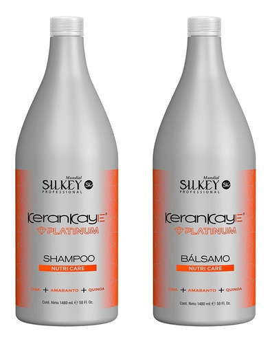 Kit Silkey Kerankaye Shampoo + Bálsamo Nutricare 1480 Ml 3c