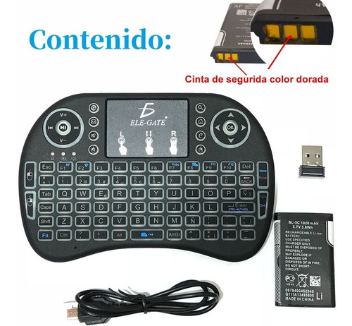 Imagen 5 de 6 de Mini Teclado Inalambrico Iluminado Touchpad Smar Tv Box Pc