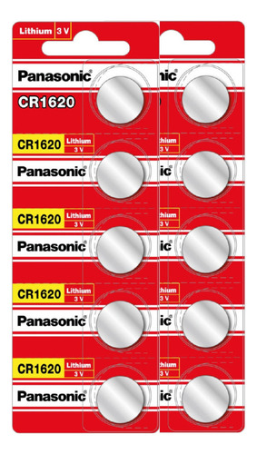 Pila Cr1620 Botón Panasonic 10pz En 2 Blisters