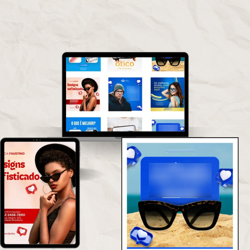 Modelos Template Designs Artes Editáveis Canva Óticas Óculos