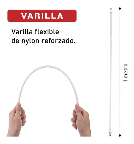 Repuesto Varilla Flexible 1mt Para Kit Limpieza Chimenea