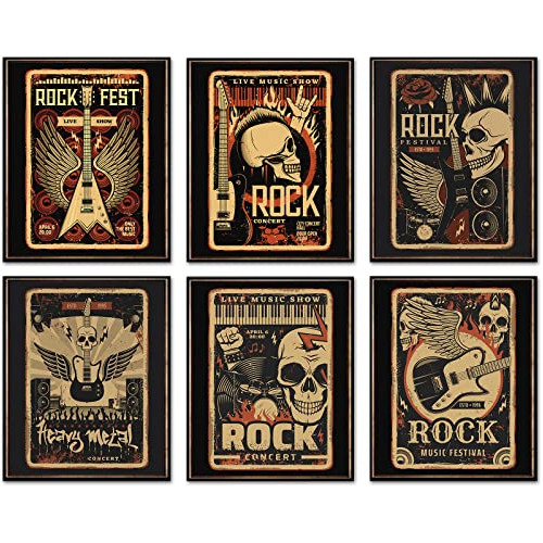 Arte De Pared De Concierto De Hard Rock Pesado Retro, F...