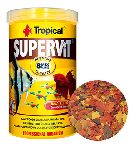 Ração Tropical Supervit Flakes Para Peixes 50g