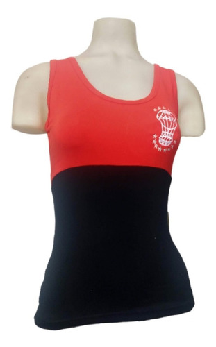 Imagen 2 de 7 de Musculosa Huracán Modal Blanca Bic Globomanía Rojo/negro