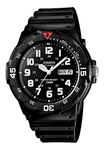 Reloj Casio De Hombre Mrw-200h Deportivo Sumergible 100m Color de la correa Negro Color del fondo Negro