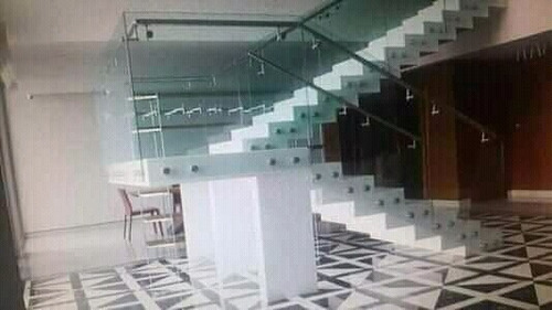 Soporte De Vidrios De Escaleras En Acero Inox Boton