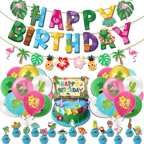 Qr Globos Hawaianos Decoración Cumpleaños Para Fiestas