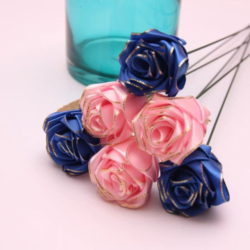 5 Rollos De Liston Decorativa Con Borde Dorado 4cm 112,5 M