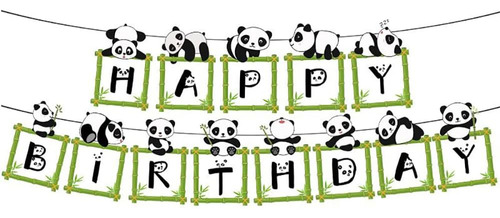 Kungoon Pancarta De Cumpleaños De Panda, Pancarta De Cumplea