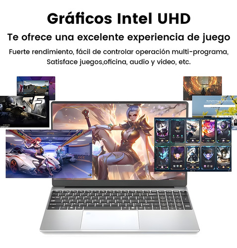 Laptop Intel Celeron Ddr4 16 Gb Ram 1024 Gb Ssd Plata 15.6