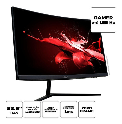 Imagem 4 de 4 de Monitor Acer Nitro Zeroframe 23.8' Va Amd Freesync Ei242qr P
