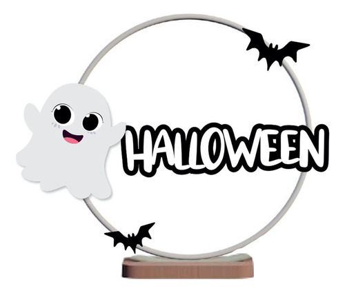 Aro Decorativo Halloween Fantasma Morcego Decoração De Festa