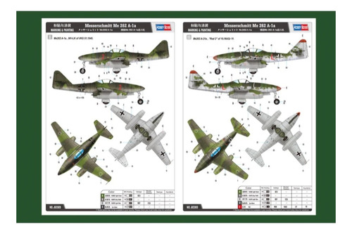 Avião de combate alemão Hobbyboss 80369 Messerschmitt Me 262a 1/48