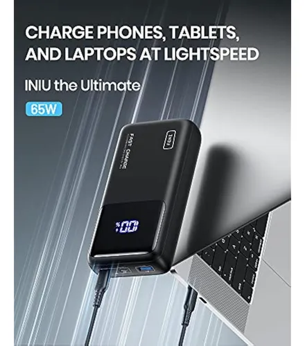 Powerbank Iniu 65w 25000mah Carga Rapida Usb-c Soporte
