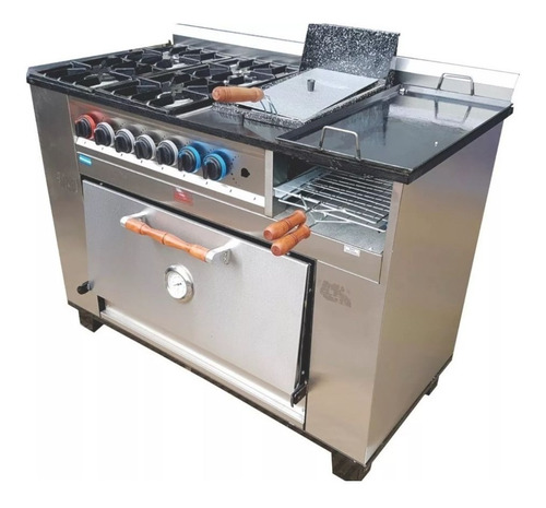 Imagen 4 de 5 de Cocina Tecnocalor 4 Hornallas + Plancha Freidora Y Carlitero