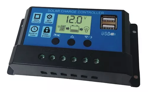 Controlador Regulador De Carga Solar Pwm 12v/24v 30 Amps