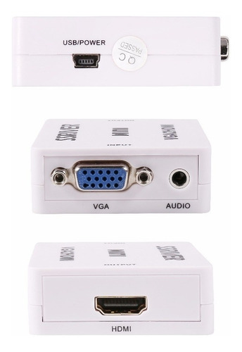 Imagen 2 de 2 de Convertidor Vga A Hdmi Full Hd 1080p
