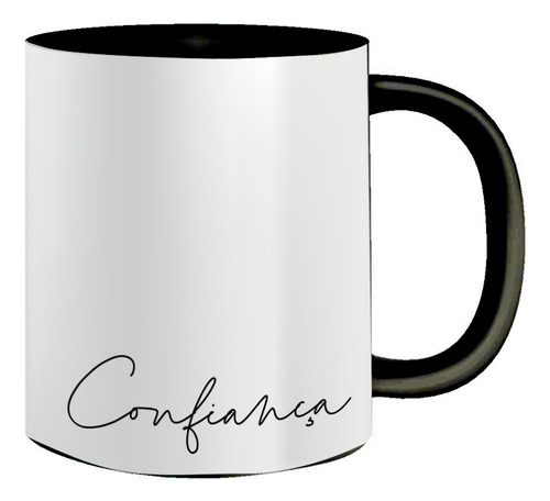 Caneca Oriental 325ml Com Kanji Confiança - Símbolo Japonês