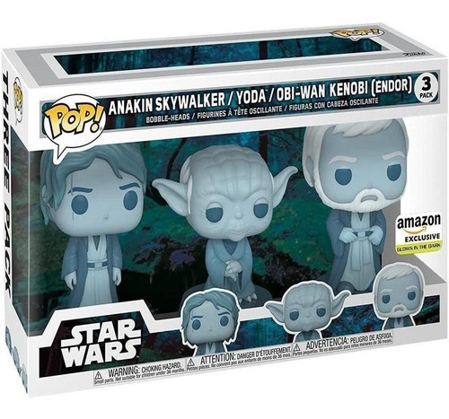 ¡Funko Pop! Pack de 3 unidades de Anakin, Yoda y Obi-Wan Kenobi de Star Wars