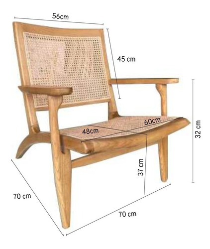 Imagen 3 de 10 de Sillon Carl Hansen Madera 1 Cuerpo Con Esterilla