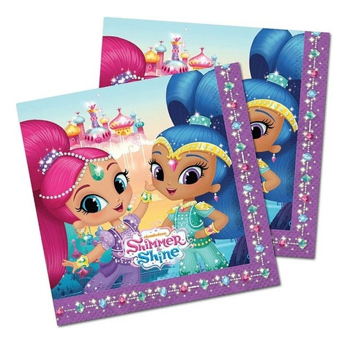 Servilletas Shimmer & Shine 12uds Cumpleaños Glam