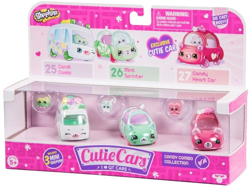 Shopkins Cutie Cars 3-pack Mini Auto Candy - Coleccionable 
